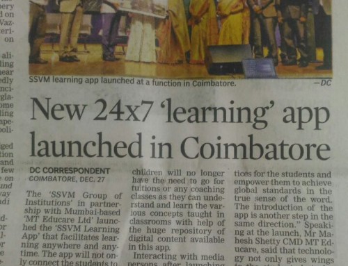 SVM Learning App powered by Robomate+ Launched at SSVM World School, Coimbatore